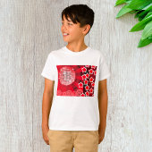 Red Disco Party Theme met sterren en glitterbal T-shirt