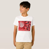 Red Disco Party Theme met sterren en glitterbal T-shirt (Voorkant volledig)