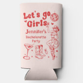 Red Disco Rodeo Cowgirl Bachelorette Koeler (Achterkant)
