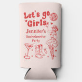 Red Disco Rodeo Cowgirl Bachelorette Koeler (Voorkant)