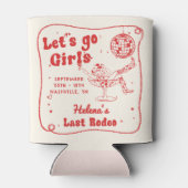 Red Disco Rodeo Cowgirl Bachelorette Weekend Blikjeskoeler (Achterkant)