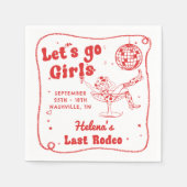 Red Disco Rodeo Cowgirl Bachelorette Weekend Servet (Voorkant)