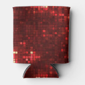 Red Disco Style Squares Valentine Pattern Blikjeskoeler (Voorkant)
