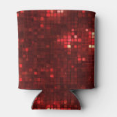 Red Disco Style Squares Valentine Pattern Blikjeskoeler (Achterkant)