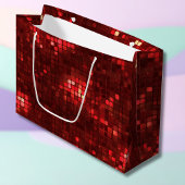Red Disco Style Squares Valentine Pattern Groot Cadeauzakje