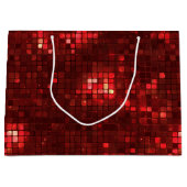 Red Disco Style Squares Valentine Pattern Groot Cadeauzakje (Voorkant)