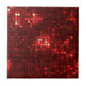 Red Disco Style Squares Valentine Pattern Tegeltje (Voorkant)