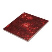 Red Disco Style Squares Valentine Pattern Tegeltje (Zijkant)