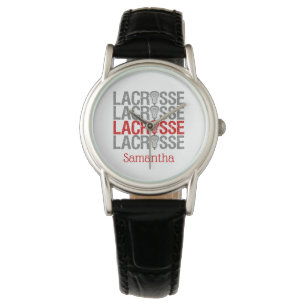 Red Distress Lacrosse Word Horloge