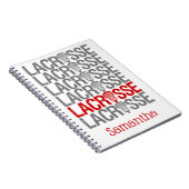 Red Distress Lacrosse Word Notitieboek (Rechterzijde)