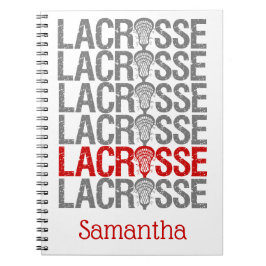 Red Distress Lacrosse Word Notitieboek