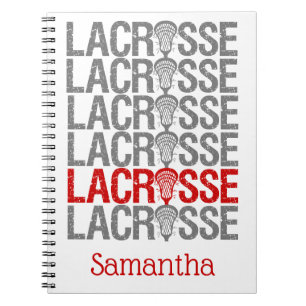 Red Distress Lacrosse Word Notitieboek