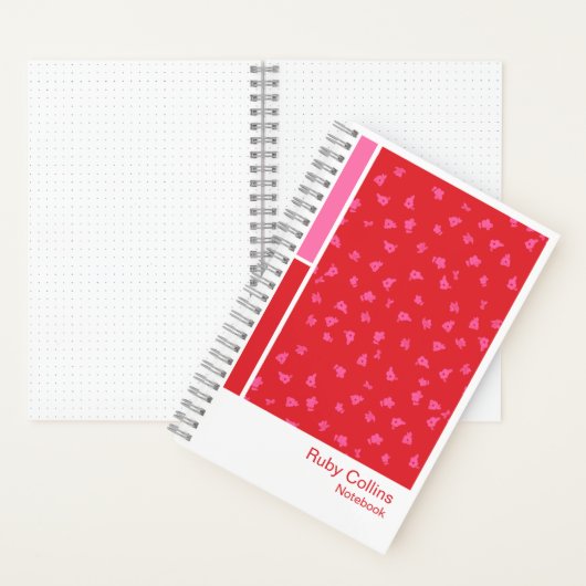 Red Ditsy Floral Vertical Palette Notebook Notitieboek (Binnen)