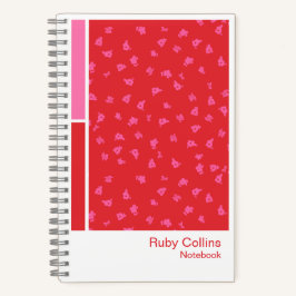 Red Ditsy Floral Vertical Palette Notebook Notitieboek