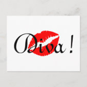 Red Diva Kiss Briefkaart (Voorkant)