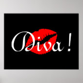 Red Diva Kiss Poster (Voorkant)