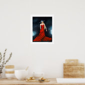 Red Diva Poster Mode Illustratie 20 x 16 afdrukken (Keuken)