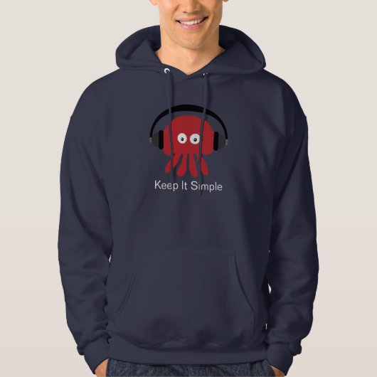 Red DJ Jellyfish Keep it Simple Navy Hoody (Voorkant)