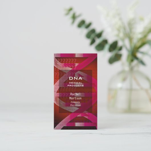 Red DNA Medical Science Modern Visitekaartje (Staand voorkant)