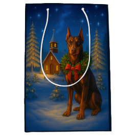 Red Doberman Holiday Medium Cadeauzakje