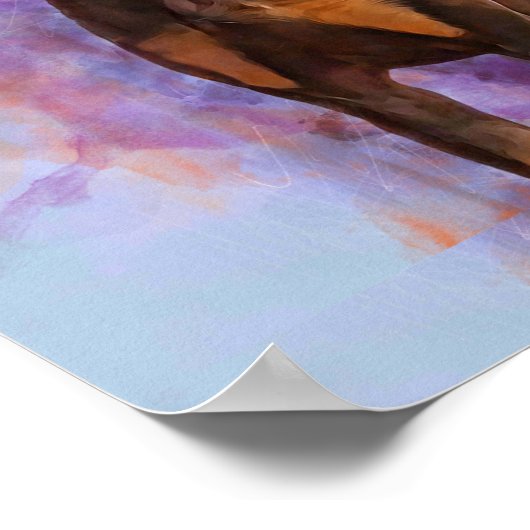 Red Doberman Pinscher 3/4 Front Poster (Hoek)