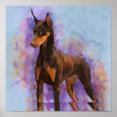 Red Doberman Pinscher 3/4 Front Poster (Voorkant)