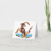 Red Doberman Pinscher Kinda Crabby Note Kaart (Voorkant)