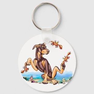 Red Doberman Pinscher Kinda Crabby Sleutelhangers