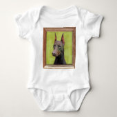 Red Doberman Pinscher Painting Romper (Voorkant)