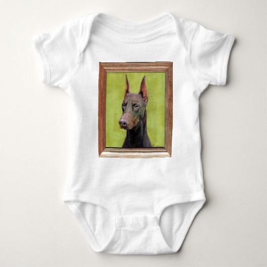 Red Doberman Pinscher Painting Romper (Voorkant)