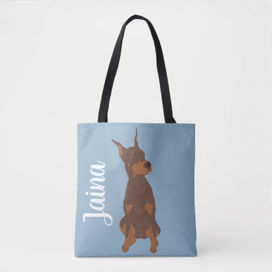 Red Doberman Pinscher Tote Bag (Voorkant)