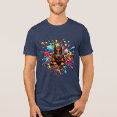 Red Doberman Splash van kleur Tri-Blend Shirt (Voorkant)