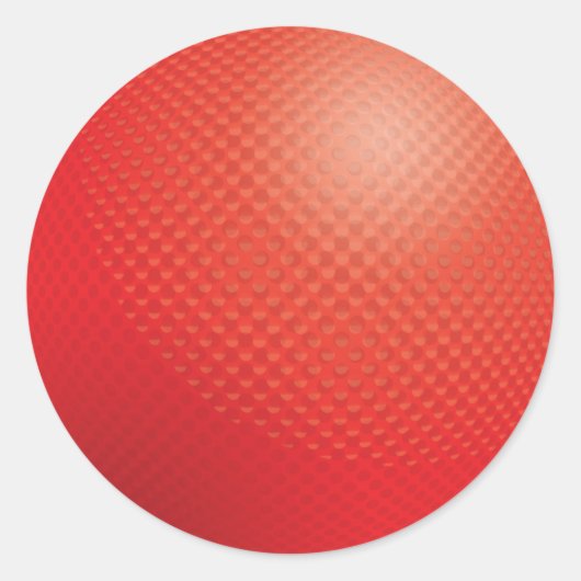 Red Dodgeball Ronde Sticker (Voorkant)