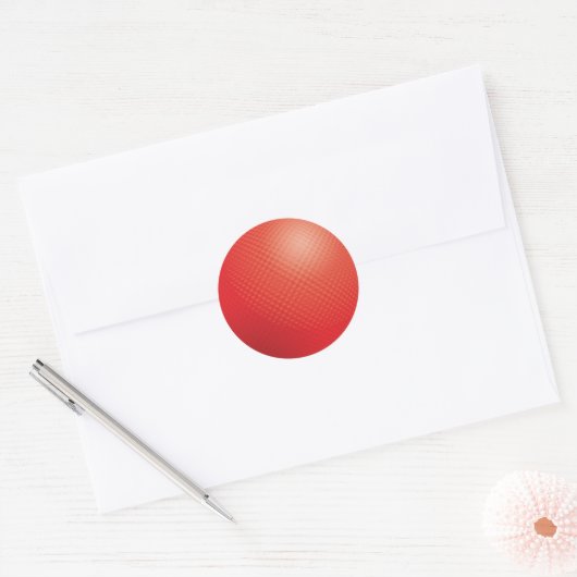 Red Dodgeball Ronde Sticker (Envelop)
