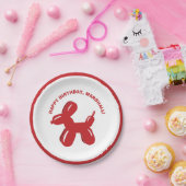 Red Dog Ballon Dier Gepersonaliseerde Partij Papieren Bordje (Feest)