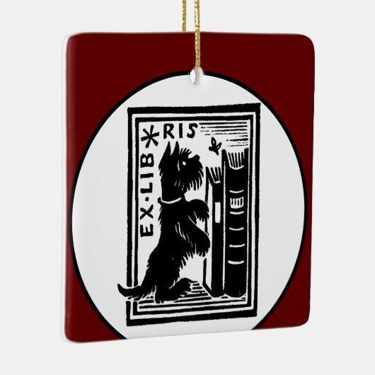 Red Dog Bookplate  Book Club Keramisch Ornament (Rechts)