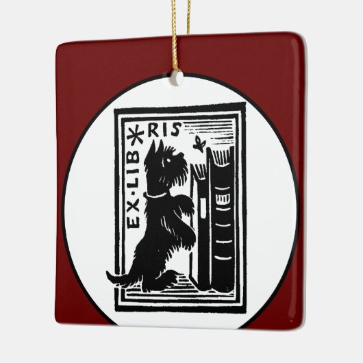 Red Dog Bookplate  Book Club Keramisch Ornament (Links)