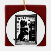 Red Dog Bookplate  Book Club Keramisch Ornament (Voorkant)