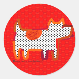 'Red Dog' Digitaal schilderij sticker Seal