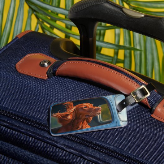 Red Dog Genieten van Schilderachtig Car Ride Art P Bagagelabel (Voorkant Insitu 3)