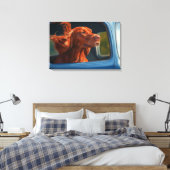 Red Dog Genieten van Schilderachtig Car Ride Art P Canvas Afdruk (Insitu (Slaapkamer))