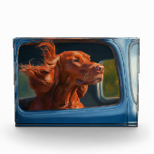Red Dog Genieten van Schilderachtig Car Ride Art P Fotoblokken (Voorkant)