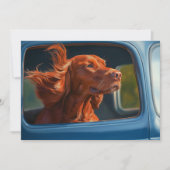 Red Dog Genieten van Schilderachtig Car Ride Art P Kaart (Voorkant)