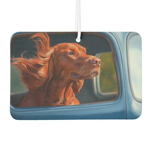 Red Dog Genieten van Schilderachtig Car Ride Art P Luchtverfrisser (Voorkant)