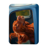 Red Dog Genieten van Schilderachtig Car Ride Art P Magneet (Verticaal)