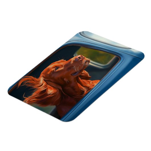 Red Dog Genieten van Schilderachtig Car Ride Art P Magneet (Linkerzijde)