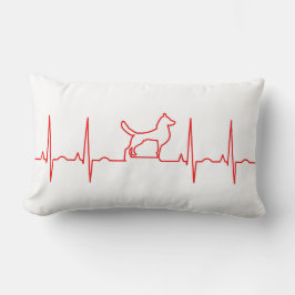 Red Dog Heartbeat Lumbar Pillow Kussen