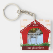 Red Dog House Dog Custom Memorial Sleutelhanger (Voorkant)