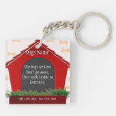 Red Dog House Dog Custom Memorial Sleutelhanger (Achterkant)