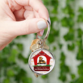 Red Dog House Pet Memorial Sleutelhanger (Hand)